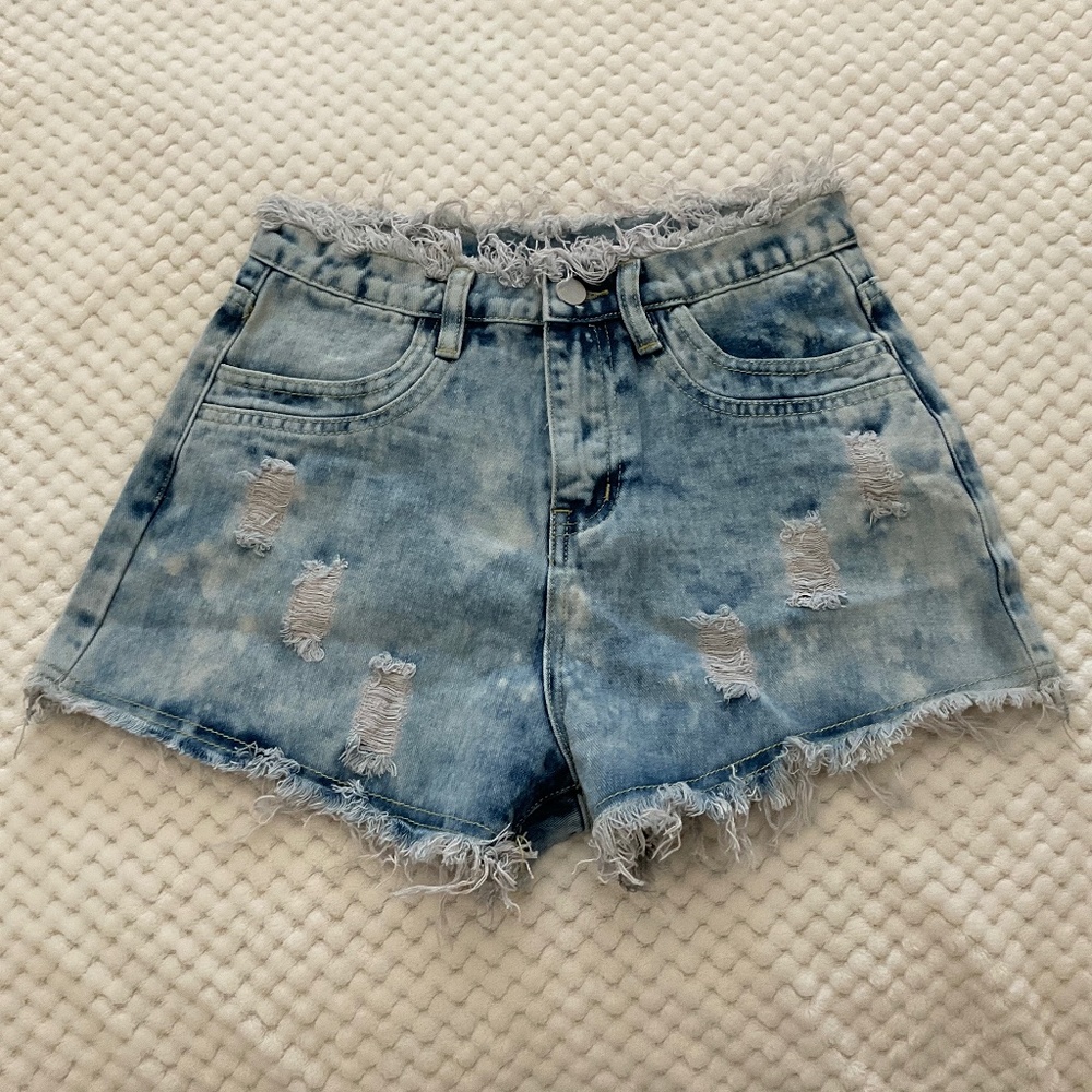 Hayden Los Angeles Distressed High Rise Jean Shorts - Size Small